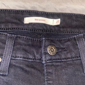 size 27, skinny levi ripped jeans